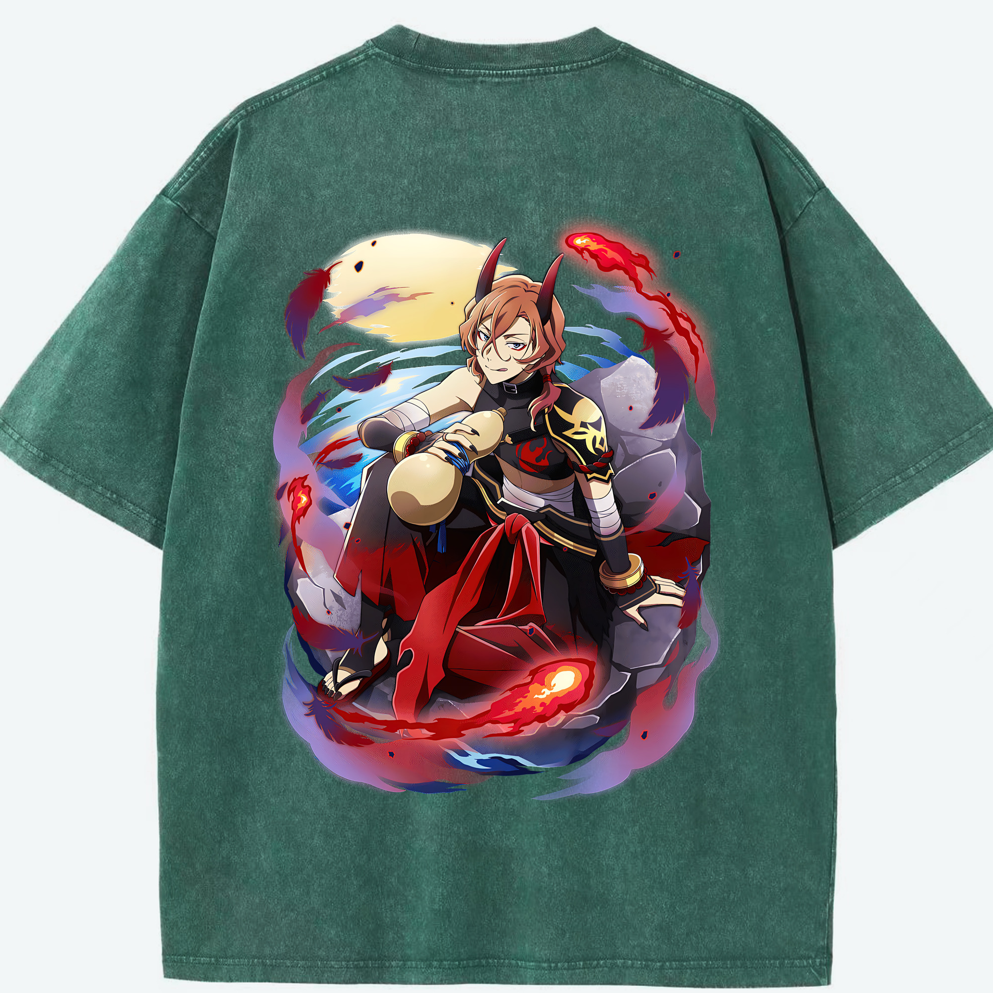 （画像用） 文豪ストレイドッグス Bungo Stray Dogs 綿100% ヴィンテージ風 半袖Tシャツ（背面プリント）